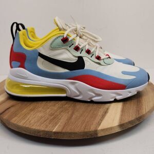 Nike Air Max 270 React Bauhaus Sneakers White Multicolor Size 9 US Womens